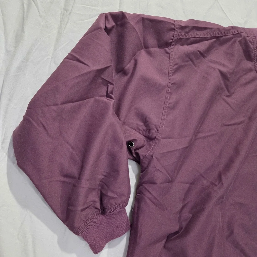 VTG LA Loving Men's Pullover Windbreaker Jacket Purple V-neck Embroidered Sz M